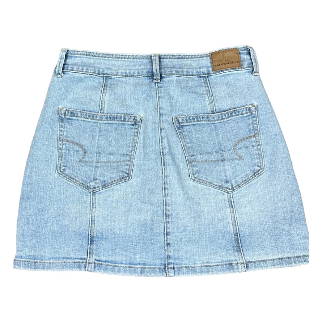 AMERICAN EAGLE: Women's Light Blue High-Waisted A-Line Denim Skirt -Size 4 - Picture 2 of 11
